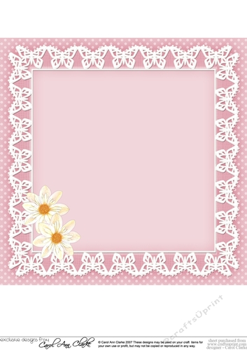 8x8 A Touch of Elegance Flowers Pearls Lace & Butterflies matching insert