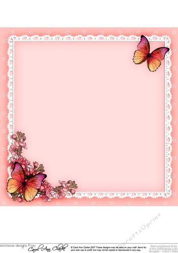 8x8 A Touch of Elegance Flowers Pearls Lace & Butterflies matching insert