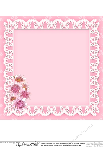 8x8 A Touch of Elegance Flowers Pearls Lace & Butterflies matching insert