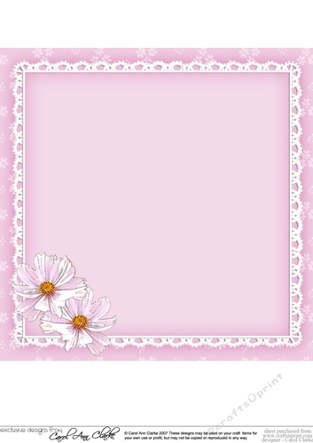 8x8 A Touch of Elegance Flowers Pearls Lace & Butterflies matching insert