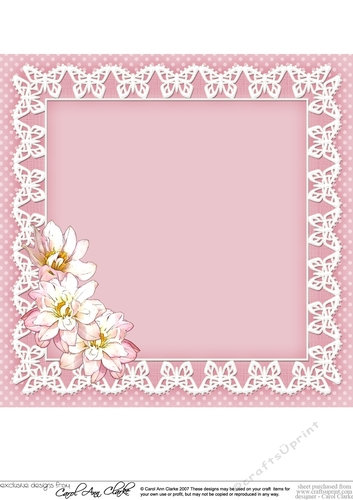8x8 A Touch of Elegance Flowers Pearls Lace & Butterflies matching insert