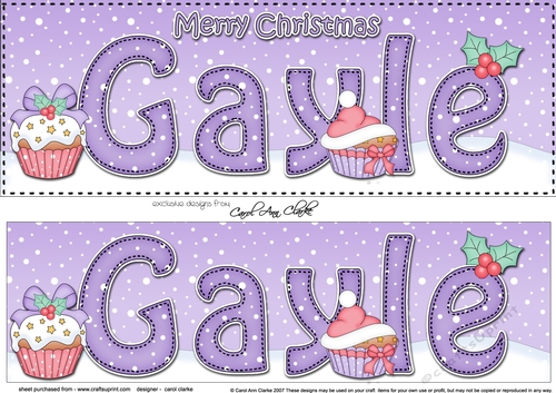 Large DL Merry Christmas GAYLE 3D decoupage