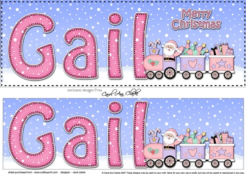Large DL Merry Christmas GAYLE 3D decoupage