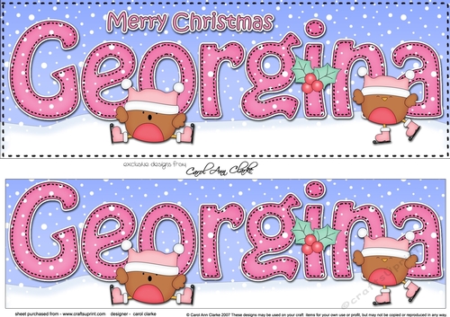 Large DL Merry Christmas GEORGINA 3D decoupage