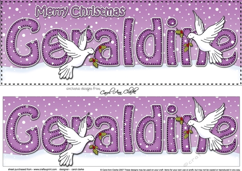Large DL Merry Christmas GERALDINE 3D decoupage