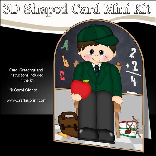 3D Shaped Card Kit - Cute Little Schoolboy