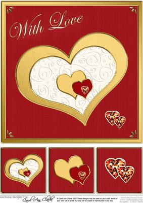 Elegant Hearts 8 x 8 Quick Card Topper
