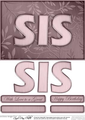 A5 Elegant Metallic Words Quick Card with 3D Decoupage
