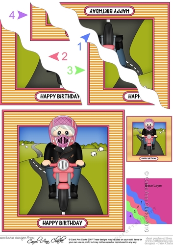 Wavey Corner Stacker - Motorbike Rider hits the Open Road