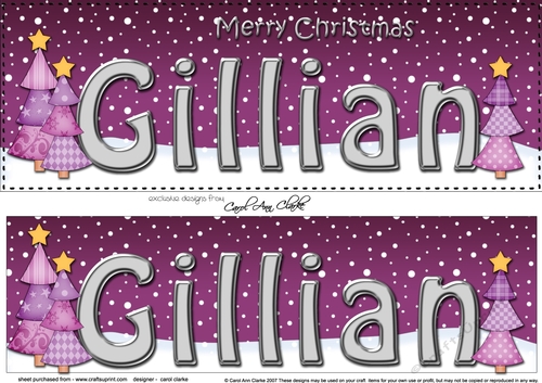Large DL Merry Christmas GILLIAN 3D decoupage