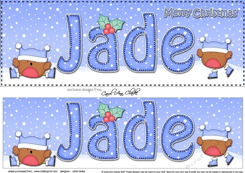 Large DL Merry Christmas JADE 3D decoupage