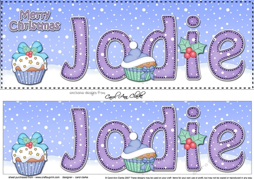 Large DL Merry Christmas JODIE 3D decoupage