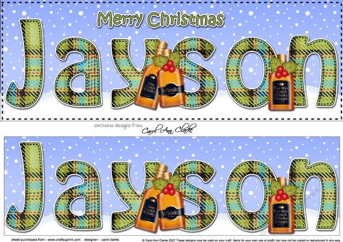 Large DL Merry Christmas JAYSON 3D decoupage