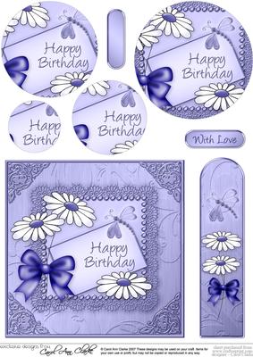 Daisies on Metallic Lace Quick Card with Circle Pyramage