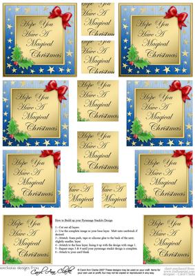 Elegant Christmas Greeting Pyramage Sheet