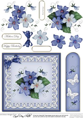 Pretty Viola Quick Card with 3D Decoupage