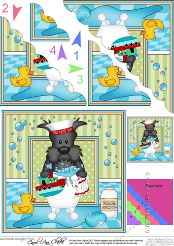 Scalloped Corner Stacker - Bathtub Buddies - Little Scottie Dog