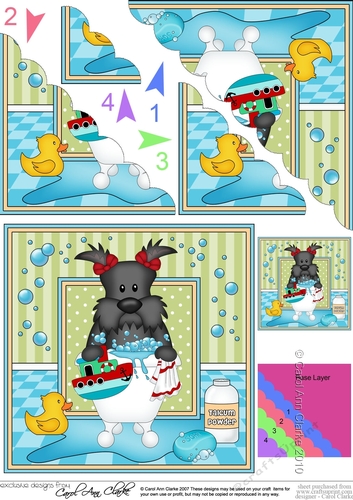 Scalloped Corner Stacker - Bathtub Buddies - Little Scottie Dog