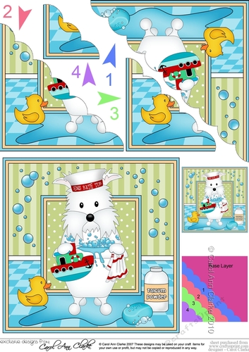 Square Landscape Insert - Bathtub Buddies - Little Westie Dog