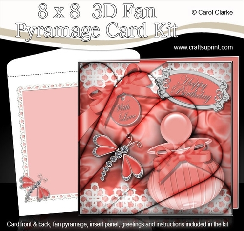 8 x 8 Perfume Lace & Dragonflies Fan Pyramage Kit