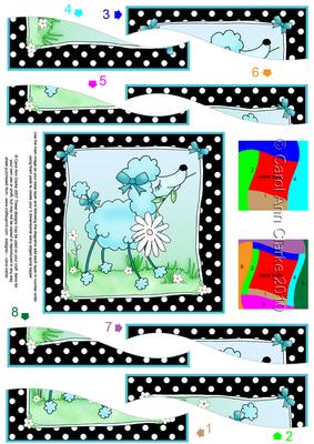 Cute Poodle Quick Card with Wavy Spiral Side Stacker