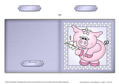 Princess Piggywig Cut and Fold Card