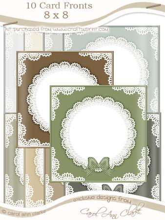8 x 8 Pearls and Lace Card Fronts Kit