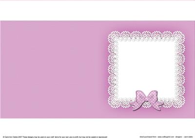 Square Pearls and Lace Card Front or Insert