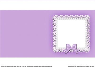Square Pearls and Lace Card Front or Insert
