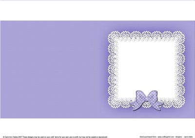 Square Pearls and Lace Card Front or Insert