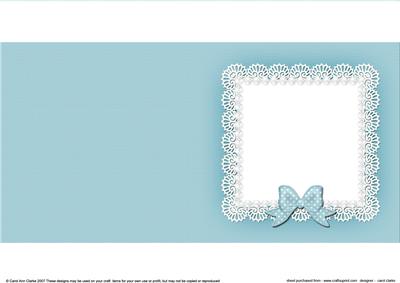 Square Pearls and Lace Card Front or Insert