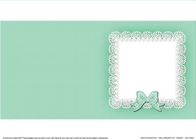 Square Pearls and Lace Card Front or Insert