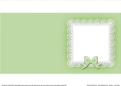 Square Pearls and Lace Card Front or Insert
