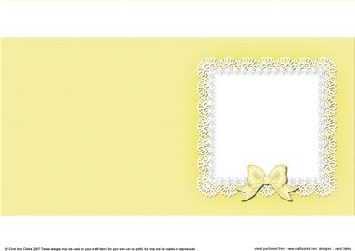 Square Pearls and Lace Card Front or Insert