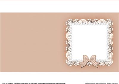 Square Pearls and Lace Card Front or Insert