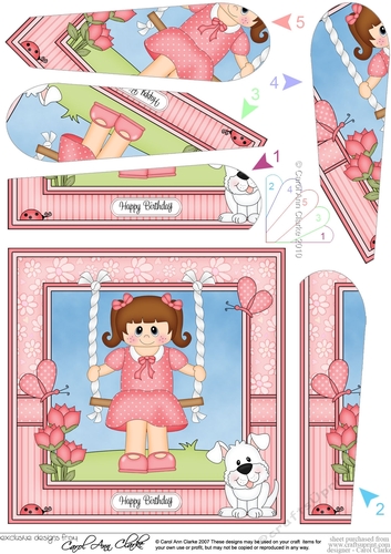 Cute Little Girl is Swinging High Fan Pyramage Topper