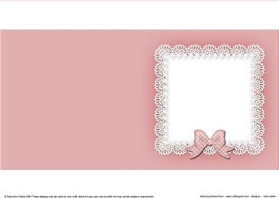 Square Pearls and Lace Card Front or Insert