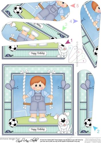 Cute Little Toddler Boy is Swinging High Fan Pyramage Topper