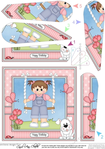 Cute Little Toddler Girl is Swinging High Fan Pyramage Topper
