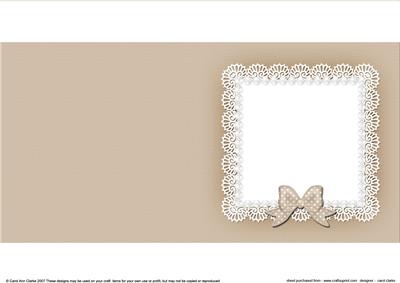 Square Pearls and Lace Card Front or Insert