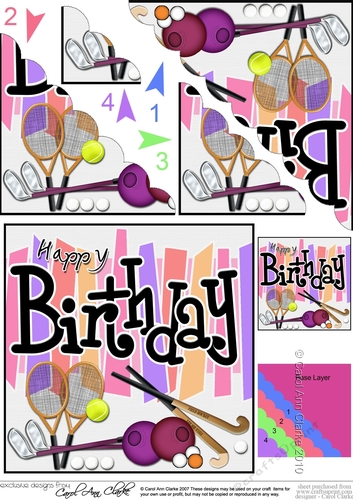Birthday Sports and Games Scalloped Corner Stacker