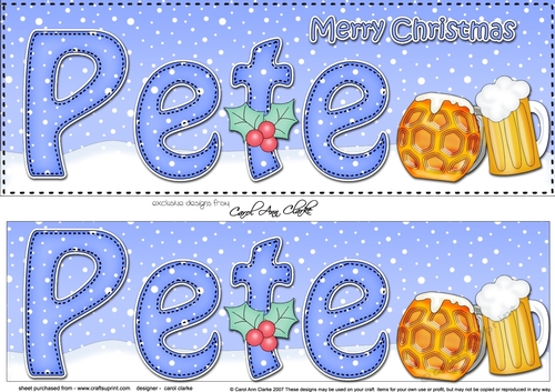 Large DL Merry Christmas PETE 3D decoupage