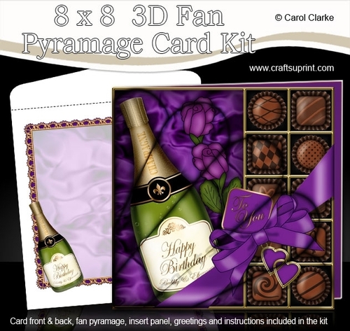 8 x 8 Birthday Champers Chocs & Roses Fan Pyramage Kit