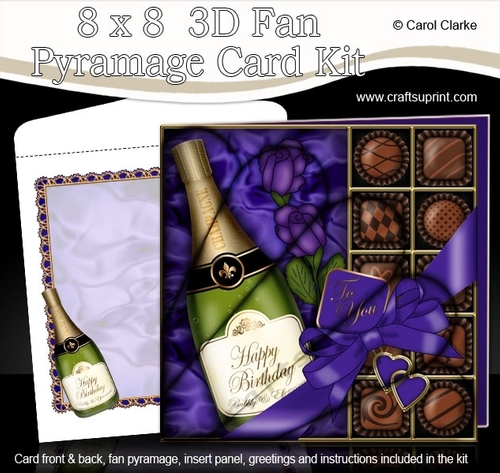 8 x 8 Birthday Champers Chocs & Roses Fan Pyramage Kit