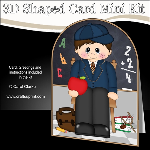 3D Shaped Card Kit - Cute Little Schoolboy
