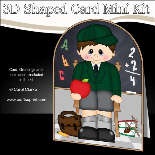 3D Shaped Card Kit - Cute Little Schoolboy