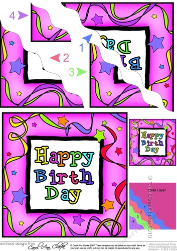 Birthday Celebrations - Wavy Corner side stacker Topper