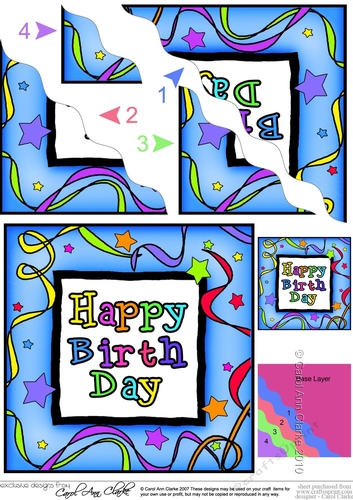 Birthday Celebrations - Wavy Corner side stacker Topper