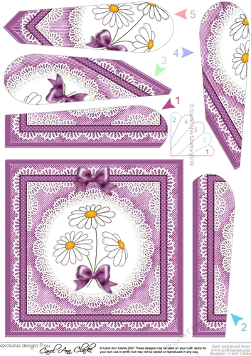 Denim and Daisies Quick Card with Fan Pyramage Topper