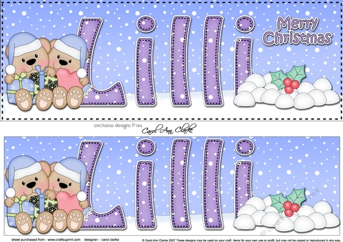 Large DL Merry Christmas LILLI 3D decoupage